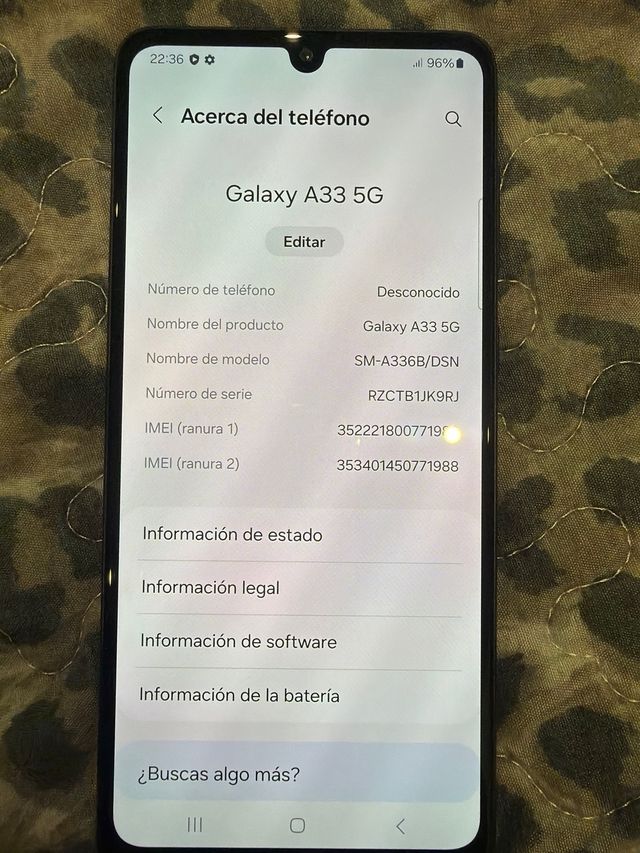 Samsung Galaxy A33 5G 128GB Negro