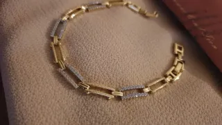 Pulsera chapada en oro y plata