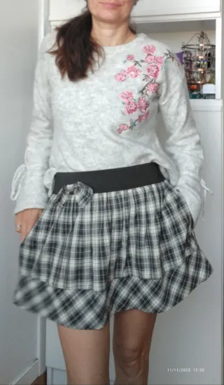 Falda cuadros mini talla S