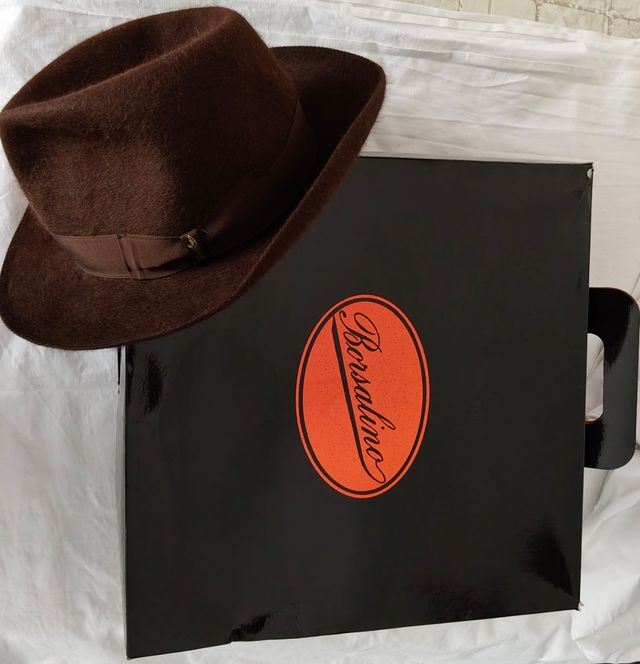 Cappello Borsalino Fedora Marrone Originale