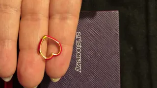 Pendientes Corazón Aristocrazy Dorado y Rojo
