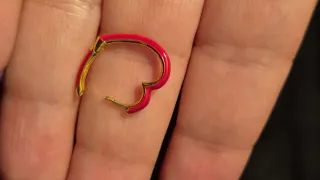 Pendientes Corazón Aristocrazy Dorado y Rojo