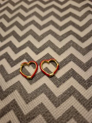 Pendientes Corazón Aristocrazy Dorado y Rojo