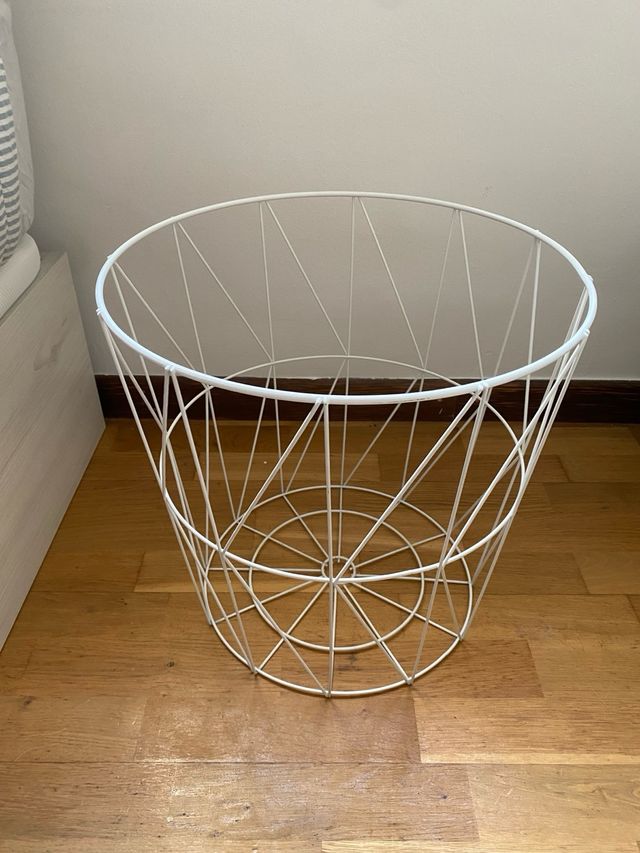 Mesa auxiliar redonda madera y metal