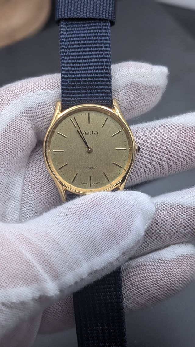 Orologio Vetta Vintage Dorato Incabloc Swiss Made