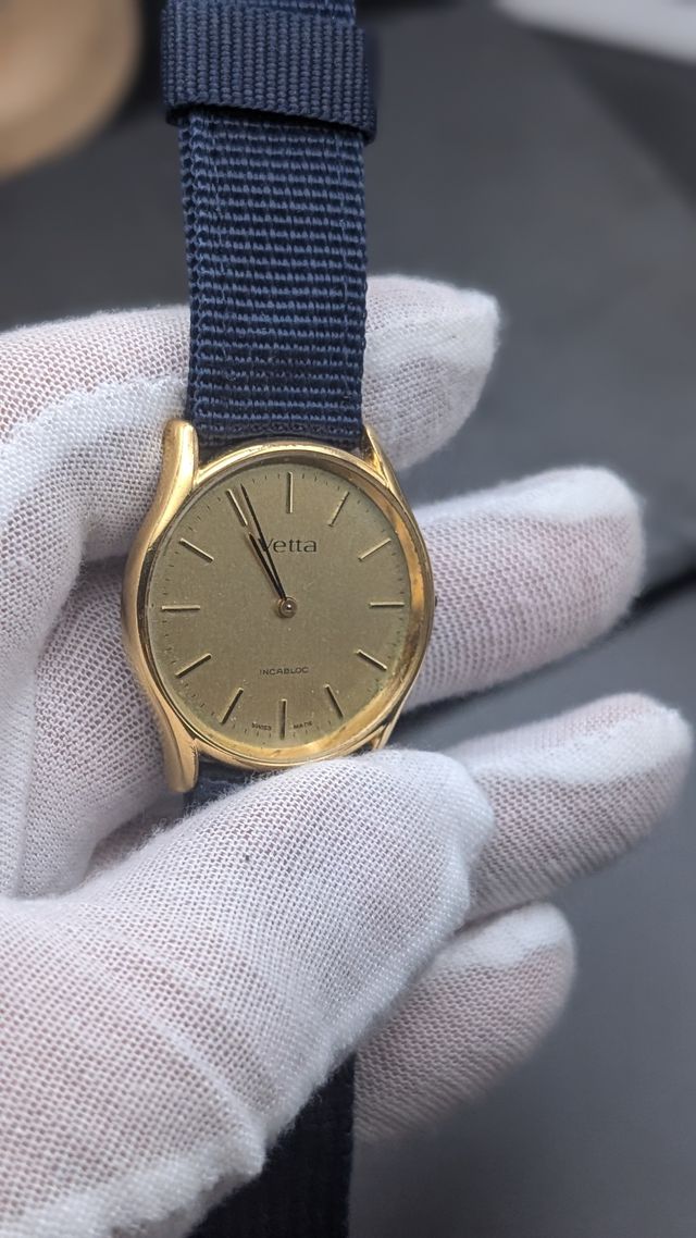 Orologio Vetta Vintage Dorato Incabloc Swiss Made