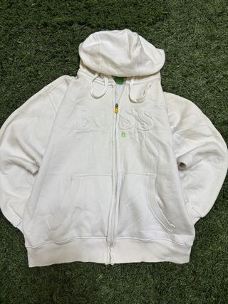 Sudadera Hugo Boss Blanca con Cremallera
