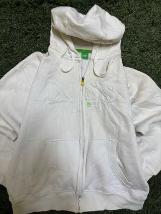 Sudadera Hugo Boss Blanca con Cremallera