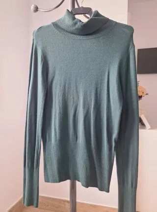 Jersey cuello alto verde botella