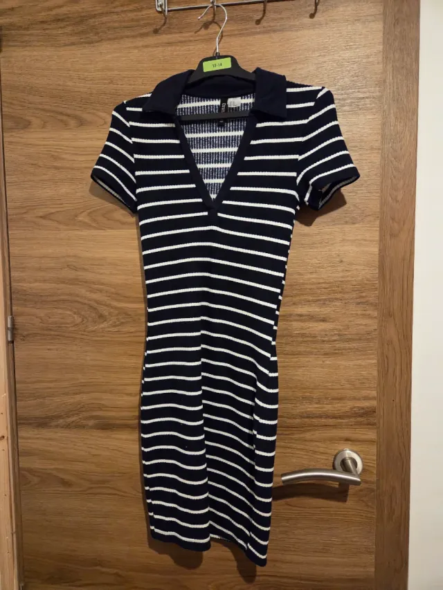 Vestido H&M Rayas Azul y Blanco Talla XS