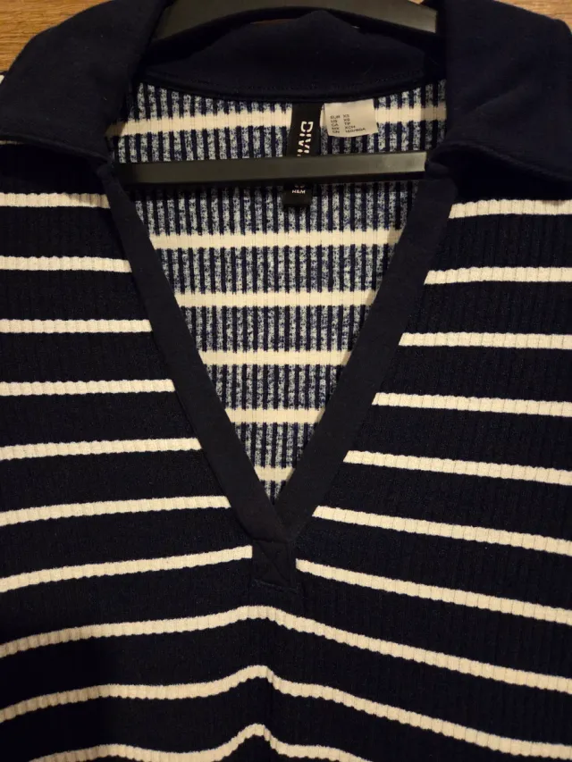 Vestido H&M Rayas Azul y Blanco Talla XS