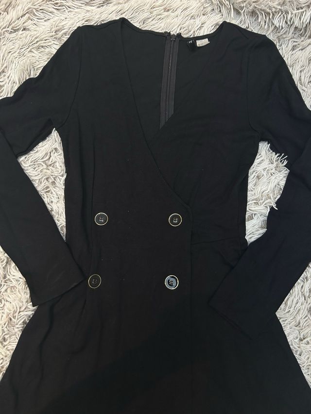 Vestido/Mono Formal Negro Corto Falda Pantalón