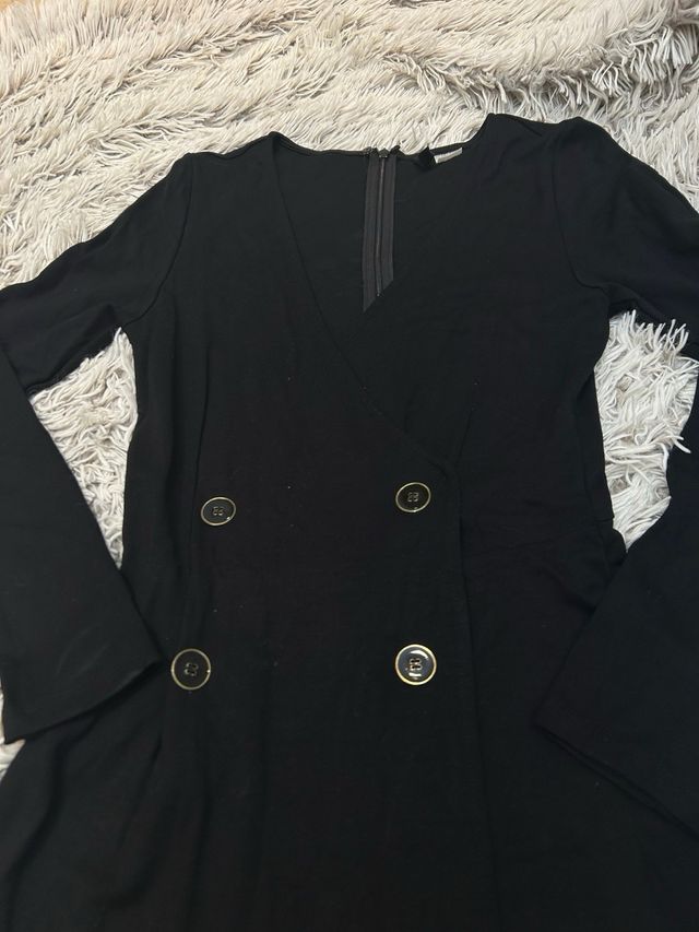 Vestido/Mono Formal Negro Corto Falda Pantalón