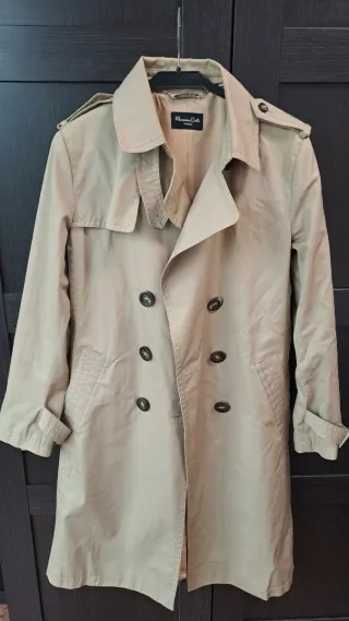 Gabardina Massimo Dutti Beige Mujer