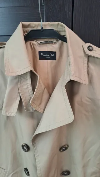 Gabardina Massimo Dutti Beige Mujer