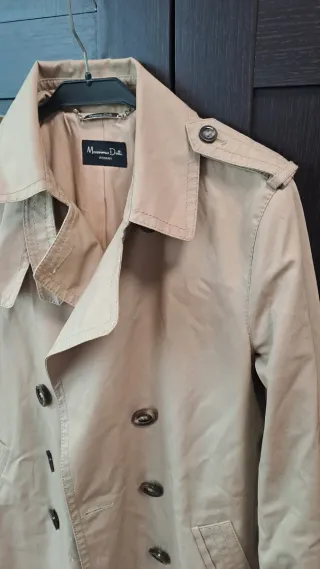 Gabardina Massimo Dutti Beige Mujer