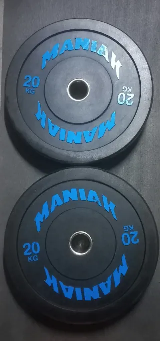 PESAS 2 DISCOS DE 20KG BUMPER MANIAK