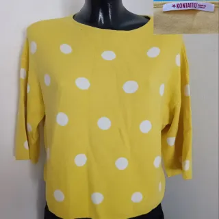 Maglia Kontatto Gialla Pois Bianchi M/L
