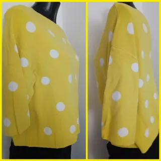 Maglia Kontatto Gialla Pois Bianchi M/L