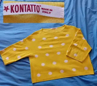 Maglia Kontatto Gialla Pois Bianchi M/L