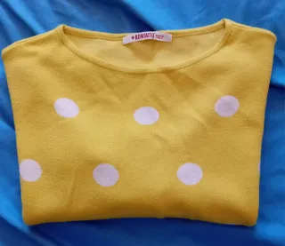 Maglia Kontatto Gialla Pois Bianchi M/L