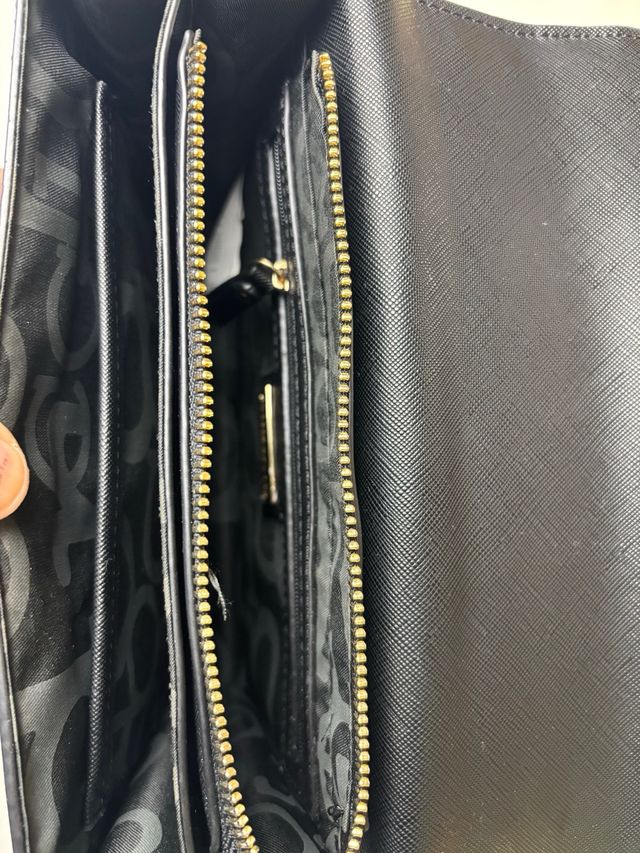 Bolso Roccobarocco Cadena Dorada Negro Blanco