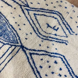 Tappeto Beige e Blu in Lana