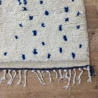 Tappeto Beige e Blu in Lana