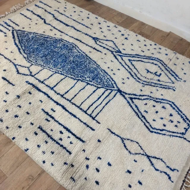 Alfombra Beige y Azul Lana