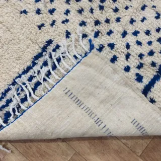 Tappeto Beige e Blu in Lana