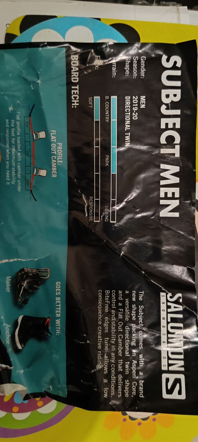 Tabla Snow Salomon Subject 156 + Fijaciones