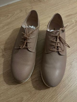 Zapatos planos piel rosa Fosco