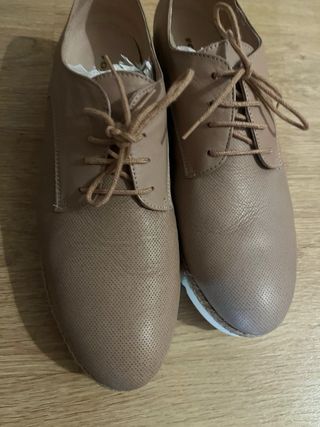 Zapatos planos piel rosa Fosco