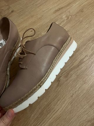 Zapatos planos piel rosa Fosco