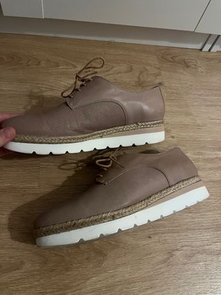 Zapatos planos piel rosa Fosco