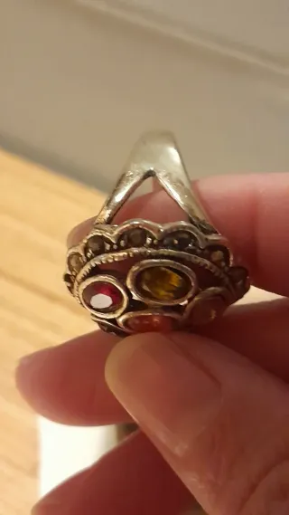 Anillo Acero Inoxidable Piedras Multicolor