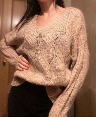 Jersey Adá lana/mohair talla única beige