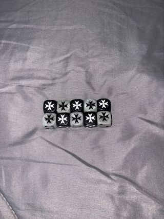 10 dados Templarios negros/Black templars