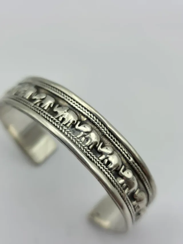 Pulsera de plata 925 con elefantes