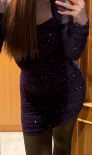 Vestido fiesta con lentejuelas pequeñas