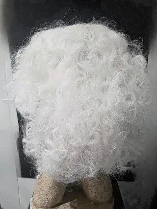Peluca y Barba Papá Noel Blanca