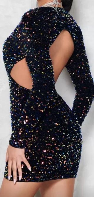 Vestido lentejuelas espalda descubierta