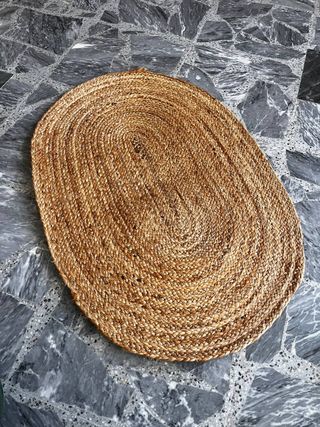 2 Tappeti ovali in juta beige/marrone