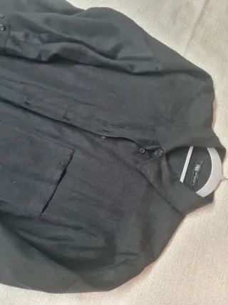 Camisa Lino Zara Negra
