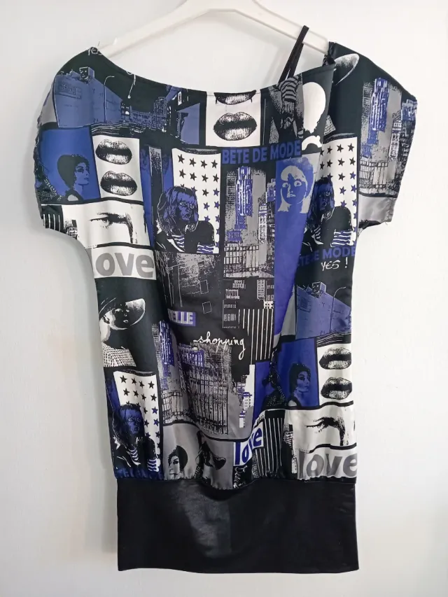 Vestido estampado collage