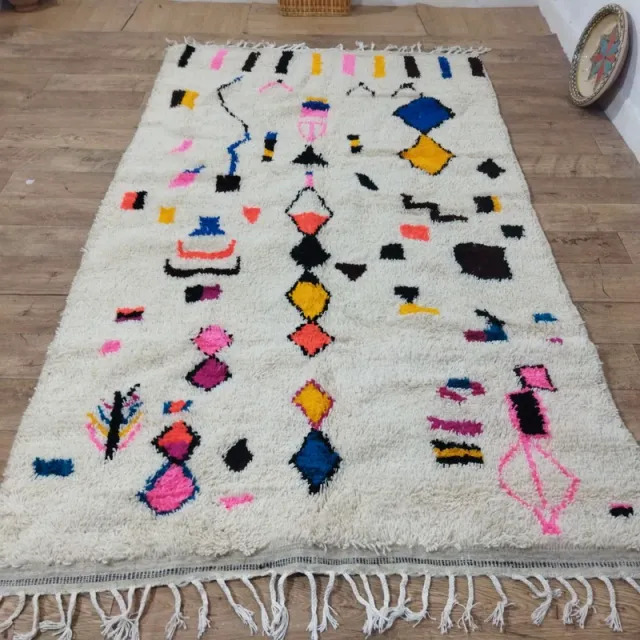 Alfombra de lana multicolor con diseño geométrico