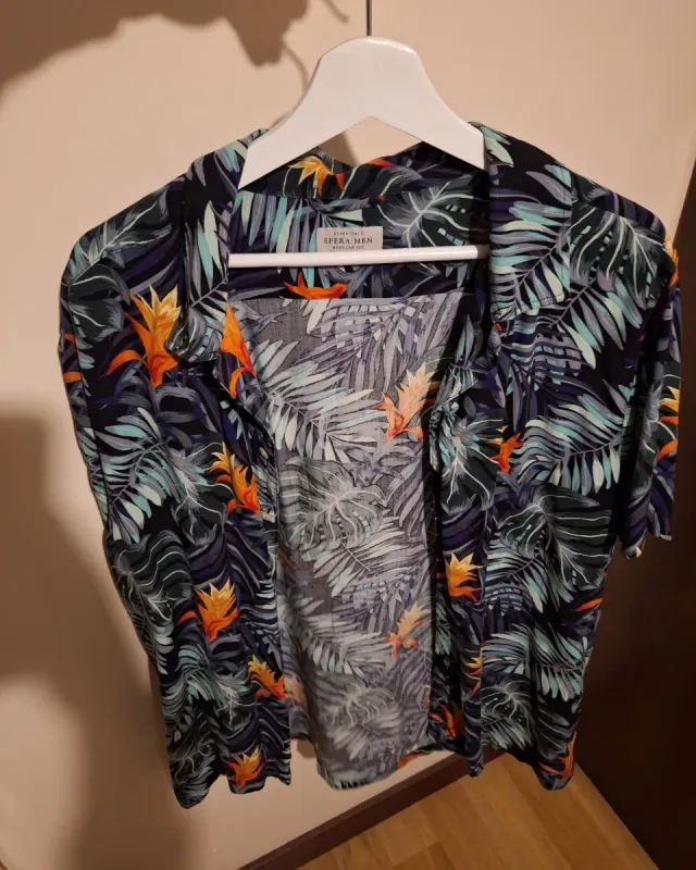 Camisa Estampada Hawaiana Hombre Talla M