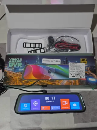 Espejo Retrovisor con Dashcam y Camara Trasera