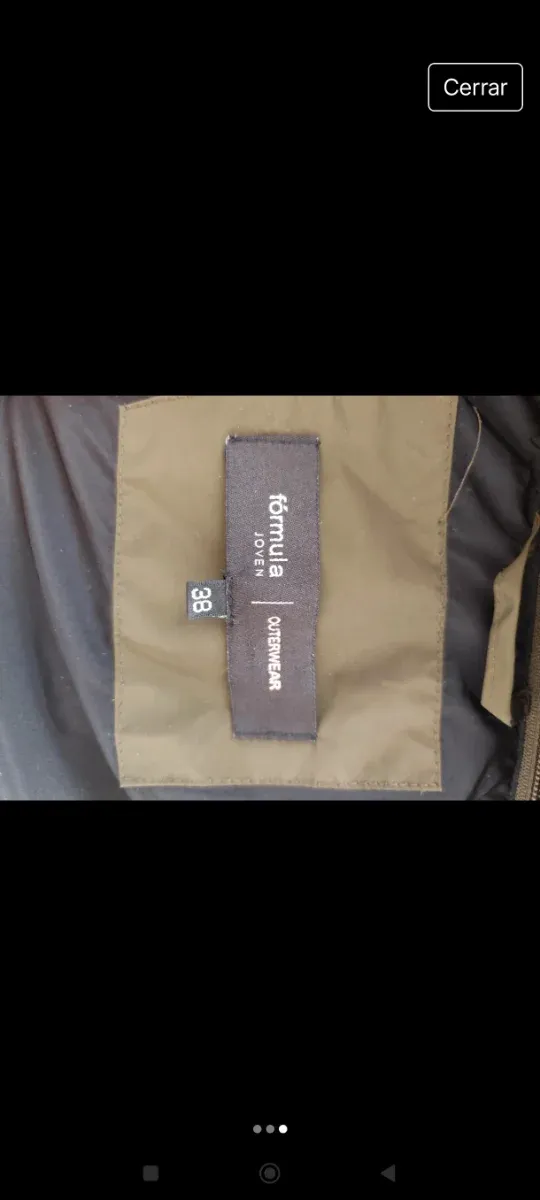 Chaquetón verde Formula Joven Talla 38