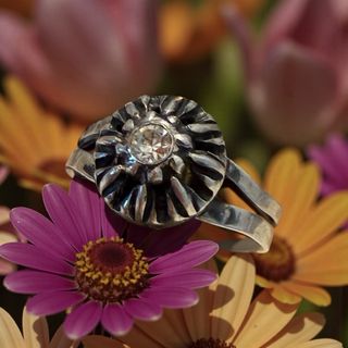 Anello Argento fidanzamento 800 Francese Antico